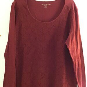 Eddie Bauer 2 XL Burgundy Shirt